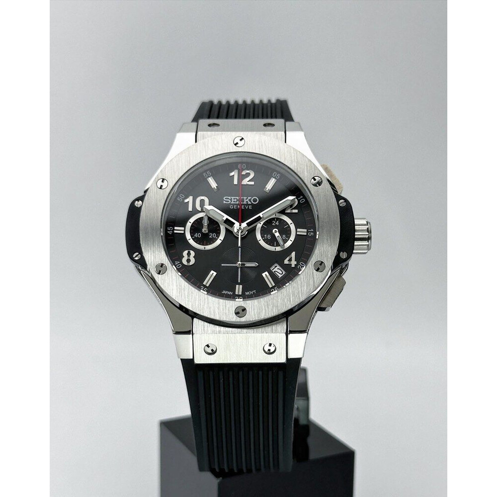 Custom Seiko Mod • Silver Big Bang Quartz Chronograph • 44mm